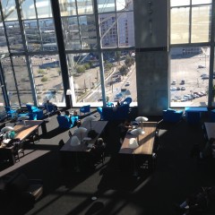 Big, bright reading rooms at the new library. Photo by Liz Abbott.