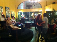 Swing dancers flock to Claire de Lune once a month when the Zzymzzy plays. Photo by Bernadette Thorn.