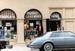 Tasha's Music City in the 1980s. Mike Millsap (far left) with Gary Rachac (middle).