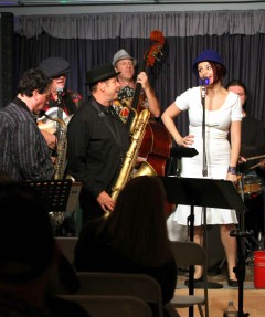 Whitney Shay with the Robin Henkel Band. Photo by Dennis Andersen.