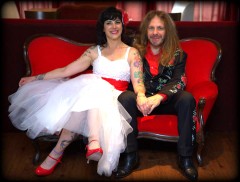 Liz and Mark on their wedding day. Photo by Trisha Henneberg.