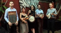 G Burns Jug Band (Tim McNally, Batya MacAdam-Somer, Meghann Welsh, Jonathan PIper, Clint Davis). PHoto by John Hancock.